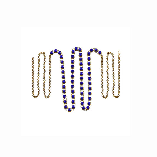 Blue Stone Stud-Gold Platted Brass  Waist Belt Pack Of-1 (sku-bro189)