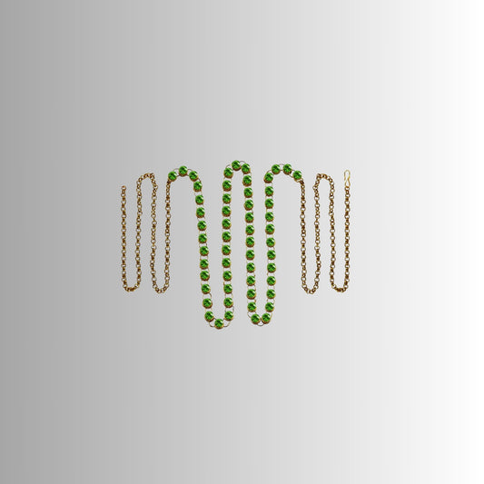 Green Stone Stud-Gold Platted Brass  Waist Belt Pack Of-1 (sku-bro191)