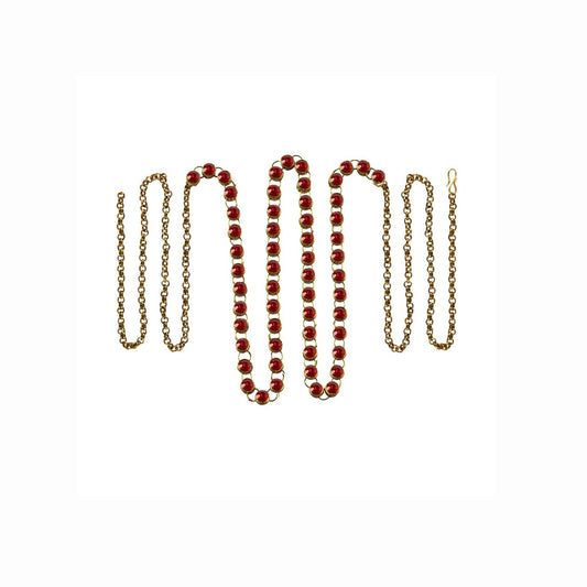 Red Stone Stud-Gold Platted Brass  Waist Belt Pack Of-1 (sku-bro192)