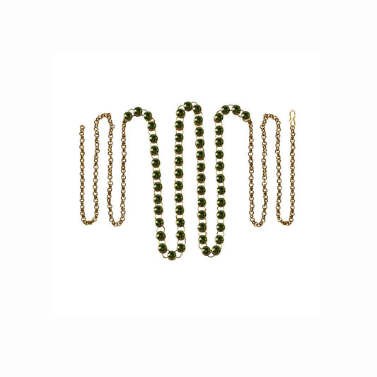 Green Stone Stud-Gold Platted Brass  Waist Belt Pack Of-1 (sku-bro193)
