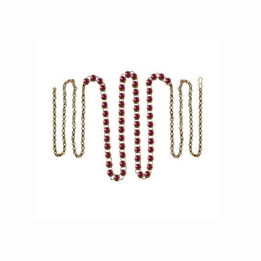 Pink Stone Stud-Gold Platted Brass  Waist Belt Pack Of-1 (sku-bro194)