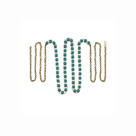 Firozi Stone Stud-Gold Platted Brass  Waist Belt Pack Of-1 (sku-bro196)