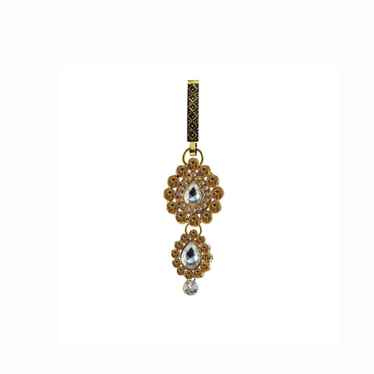 Golden Stone Stud-Gold Platted Brass  Key chain Pack Of-1 (sku-bro199)