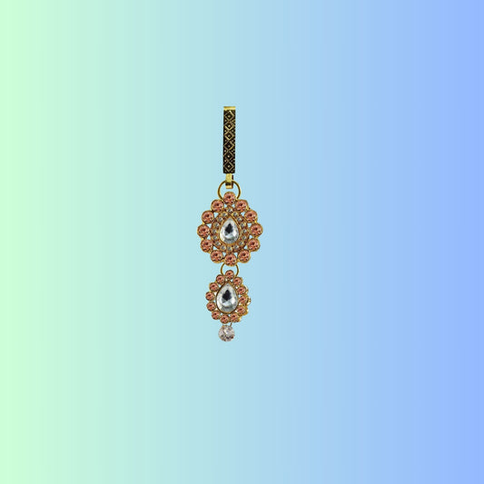 Golden Stone Stud-Gold Platted Brass  Key chain Pack Of-1 (sku-bro201)