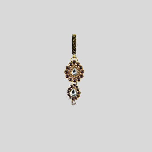 Golden Stone Stud-Gold Platted Brass  Key chain Pack Of-1 (sku-bro203)