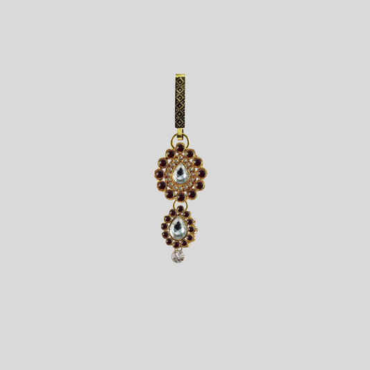 Golden Stone Stud-Gold Platted Brass  Key chain Pack Of-1 (sku-bro206)
