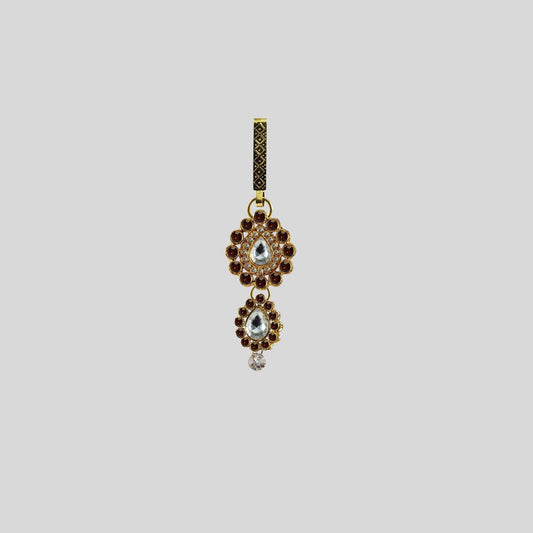 Golden Stone Stud-Gold Platted Brass  Key chain Pack Of-1 (sku-bro208)
