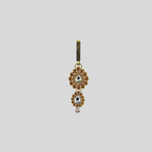 Golden Stone Stud-Gold Platted Brass  Key chain Pack Of-1 (sku-bro209)