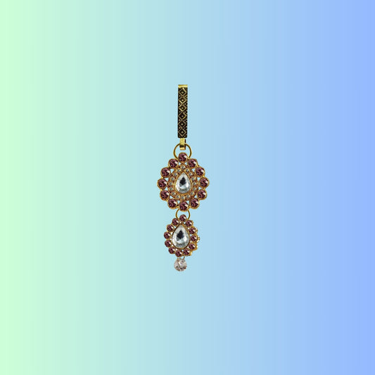 Golden Stone Stud-Gold Platted Brass  Key chain Pack Of-1 (sku-bro213)