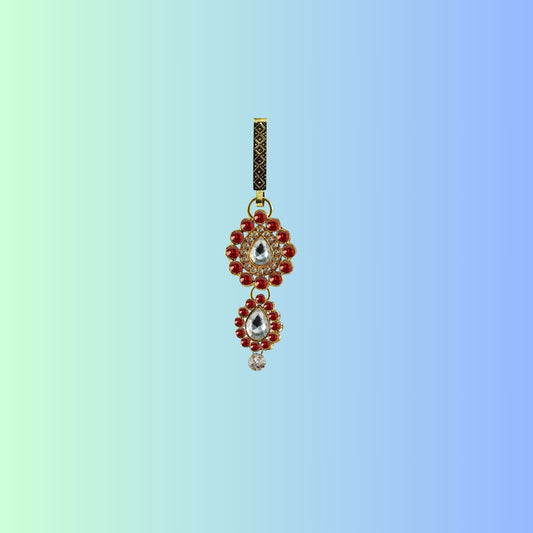 Golden Stone Stud-Gold Platted Brass  Key chain Pack Of-1 (sku-bro215)