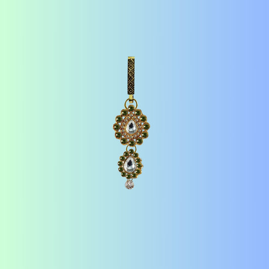 Golden Stone Stud-Gold Platted Brass  Key chain Pack Of-1 (sku-bro216)
