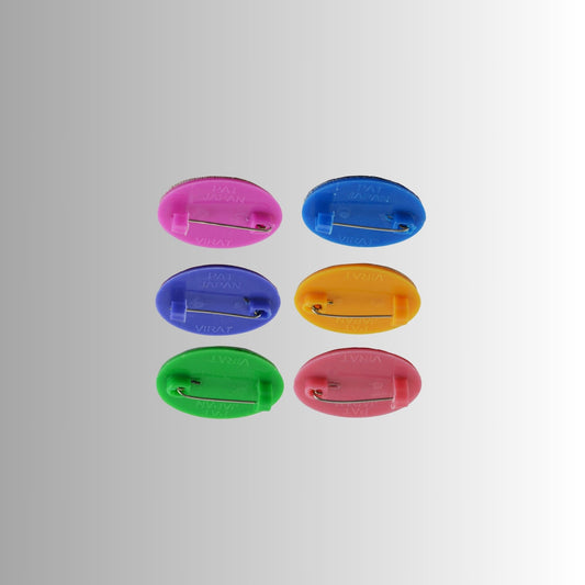Multicolor  Kundun Stud Acrylic  Brooch Pack Of -6 (skubro2867)