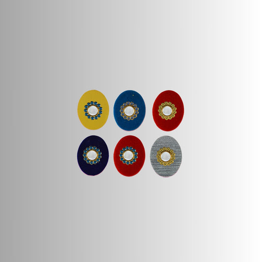 Multicolor  Kundun Stud Acrylic  Brooch Pack Of -6 (skubro2867)