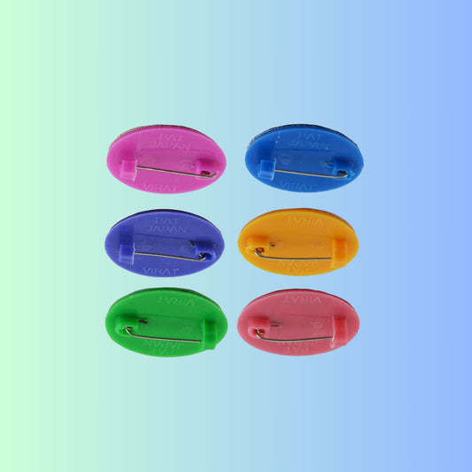Multicolor  Kundun Stud Acrylic  Brooch Pack Of -6 (skubro2868)