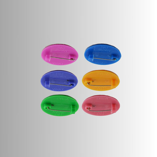 Multicolor  Kundun Stud Acrylic  Brooch Pack Of -6 (skubro2870)