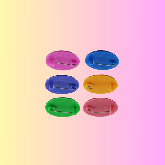 Multicolor  Kundun Stud Acrylic  Brooch Pack Of -6 (skubro2874)