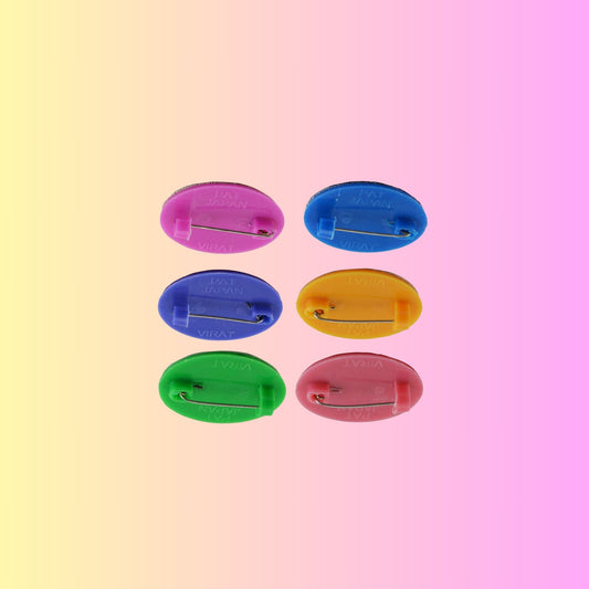 Multicolor  Kundun Stud Acrylic  Brooch Pack Of -6 (skubro2875)