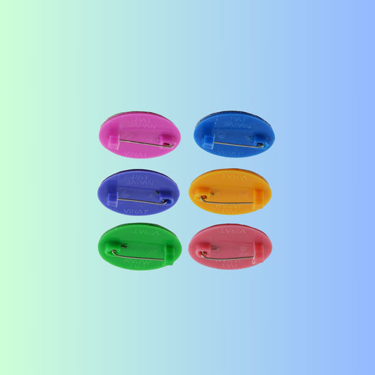 Multicolor  Kundun Stud Acrylic  Brooch Pack Of -6 (skubro2876)