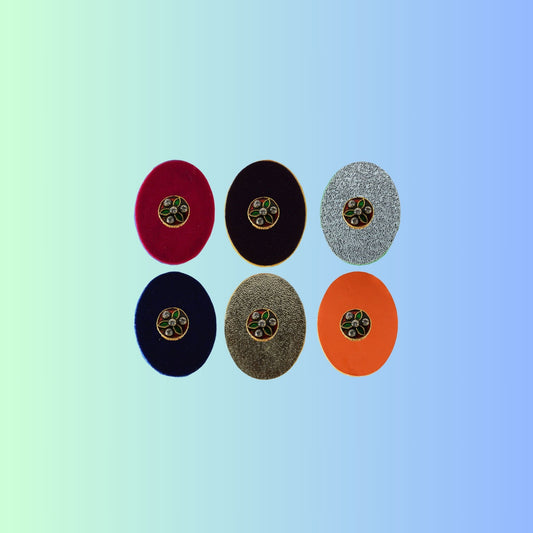 Multicolor  Kundun Stud Acrylic  Brooch Pack Of -6 (skubro2876)