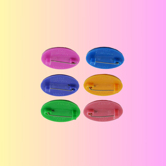 Multicolor  Kundun Stud Acrylic  Brooch Pack Of -6 (skubro2877)