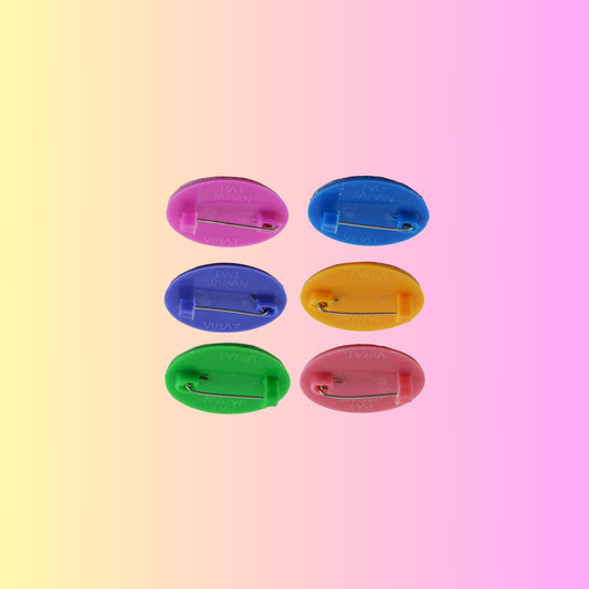 Multicolor  Kundun Stud Acrylic  Brooch Pack Of -6 (skubro2878)