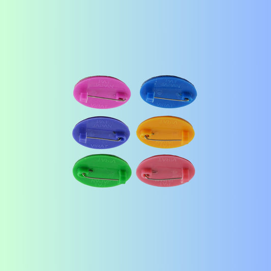 Multicolor  Kundun Stud Acrylic  Brooch Pack Of -6 (skubro2879)