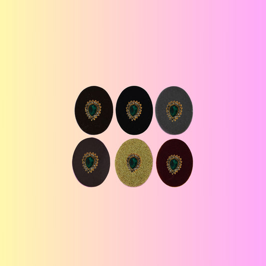 Multicolor  Kundun Stud Acrylic  Brooch Pack Of -6 (skubro2879)