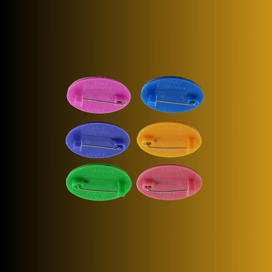 Multicolor  Kundun Stud Acrylic  Brooch Pack Of -6 (skubro2880)