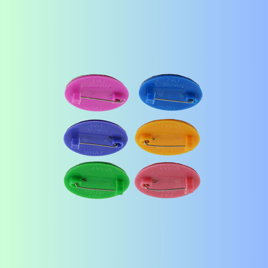 Multicolor  Kundun Stud Acrylic  Brooch Pack Of -6 (skubro2881)