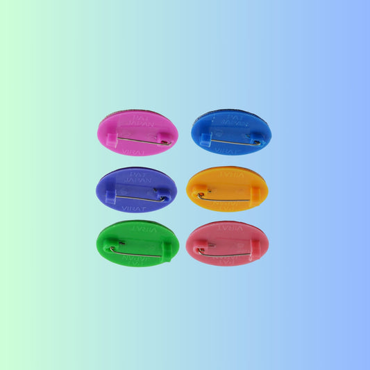 Multicolor  Kundun Stud Acrylic  Brooch Pack Of -6 (skubro2882)