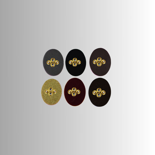 Multicolor  Kundun Stud Acrylic  Brooch Pack Of -6 (skubro2882)