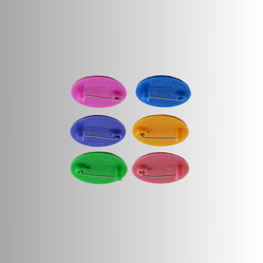 Multicolor  Kundun Stud Acrylic  Brooch Pack Of -6 (skubro2883)