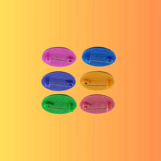 Multicolor  Kundun Stud Acrylic  Brooch Pack Of -6 (skubro2884)