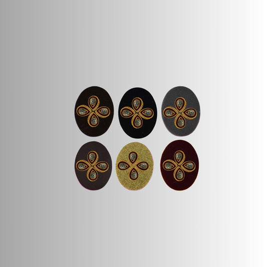 Multicolor  Kundun Stud Acrylic  Brooch Pack Of -6 (skubro2886)