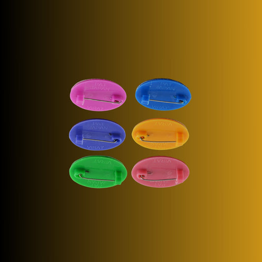 Multicolor  Kundun Stud Acrylic  Brooch Pack Of -6 (skubro2888)