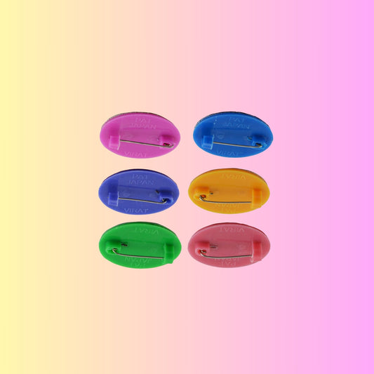 Multicolor  Kundun Stud Acrylic  Brooch Pack Of -6 (skubro2889)