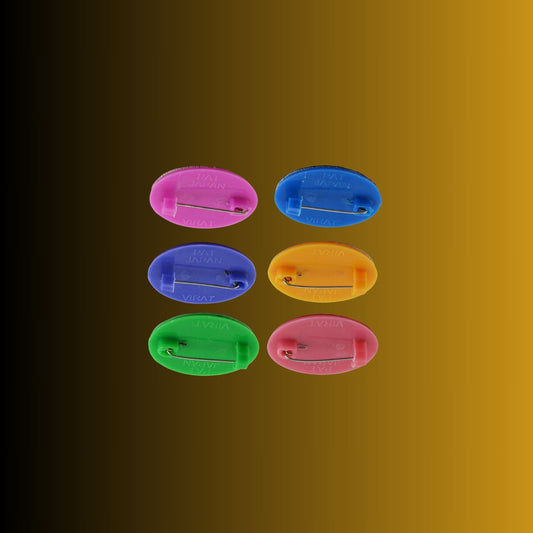 Multicolor  Kundun Stud Acrylic  Brooch Pack Of -6 (skubro2890)