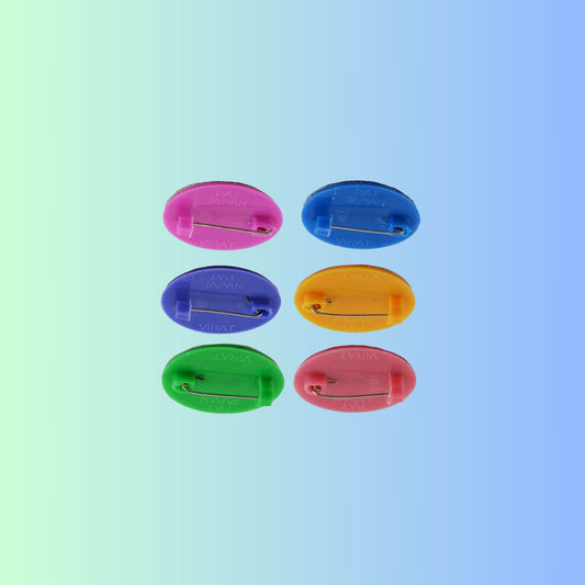 Multicolor  Kundun Stud Acrylic  Brooch Pack Of -6 (skubro2894)