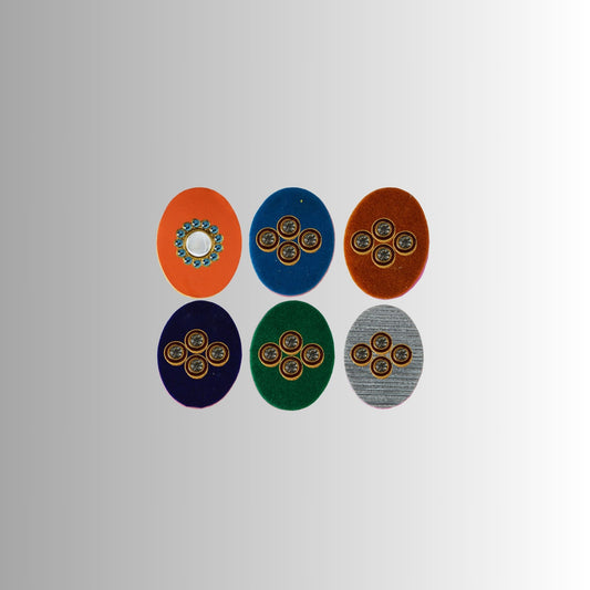 Multicolor  Kundun Stud Acrylic  Brooch Pack Of -6 (skubro2895)