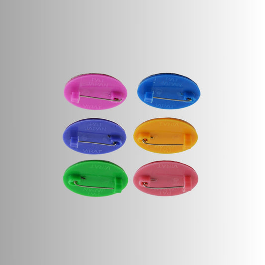 Multicolor  Kundun Stud Acrylic  Brooch Pack Of -6 (skubro2896)