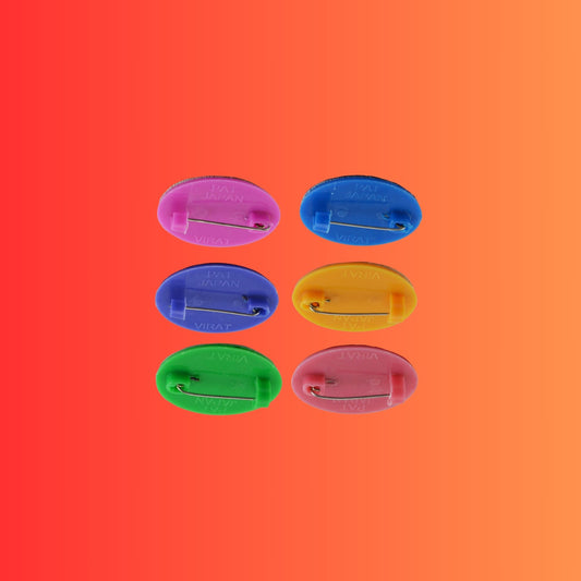 Multicolor  Kundun Stud Acrylic  Brooch Pack Of -6 (skubro2897)