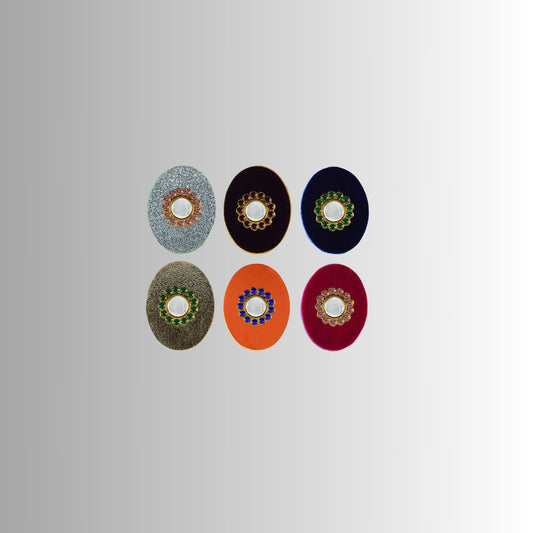 Multicolor  Kundun Stud Acrylic  Brooch Pack Of -6 (skubro2901)