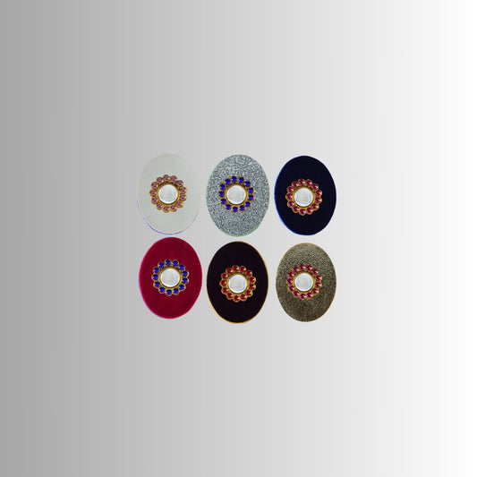 Multicolor  Kundun Stud Acrylic  Brooch Pack Of -6 (skubro2907)