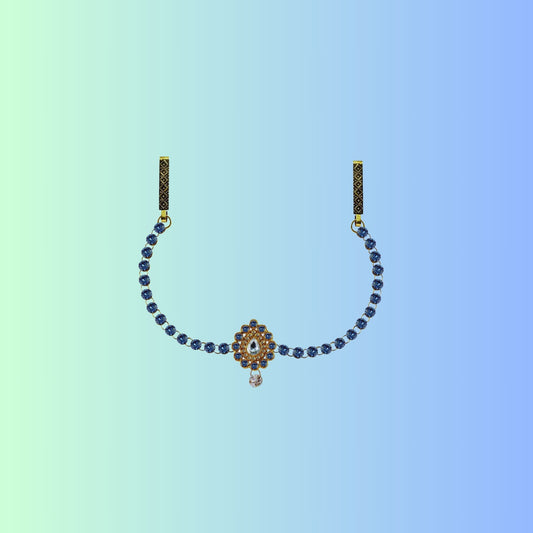 Firozi Stone Stud-Gold Platted Brass  Waist Belt Pack Of-1 (sku-bro325)