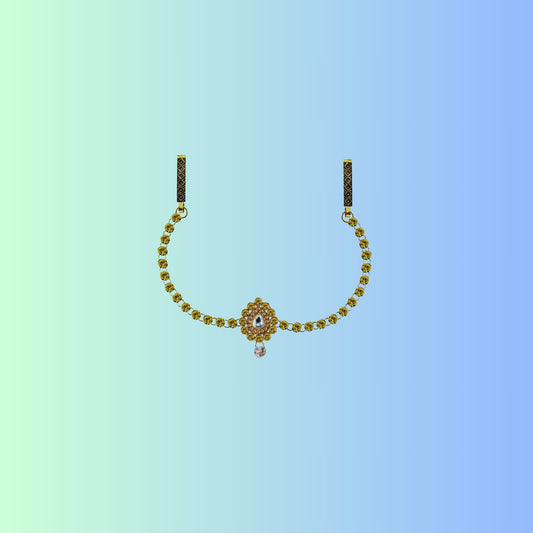 Yellow Stone Stud-Gold Platted Brass  Waist Belt Pack Of-1 (sku-bro327)