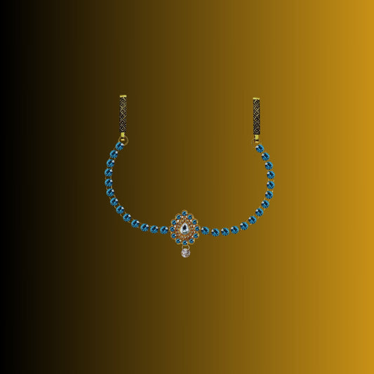 Firozi Stone Stud-Gold Platted Brass  Waist Belt Pack Of-1 (sku-bro330)