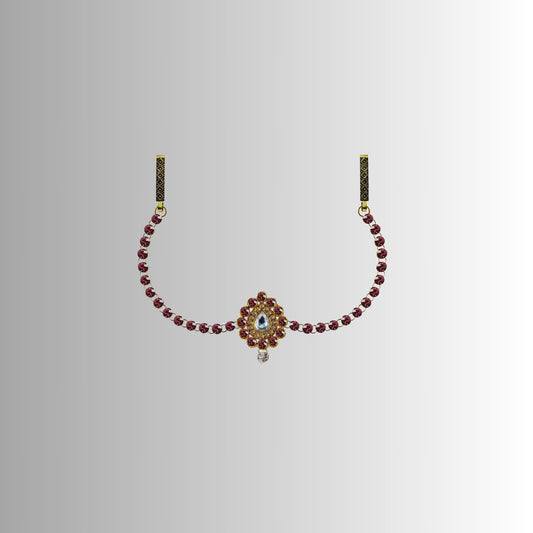 Jamani Stone Stud-Gold Platted Brass  Waist Belt Pack Of-1 (sku-bro338)