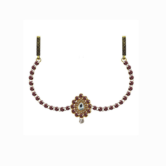 Jamani Stone Stud-Gold Platted Brass  Waist Belt Pack Of-1 (sku-bro338)