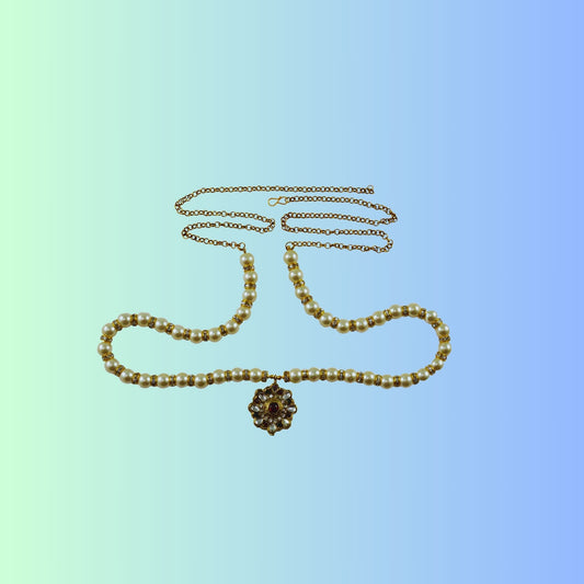 White Stone Stud-Gold Platted Brass  Waist Belt Pack Of-1 (sku-bro527)