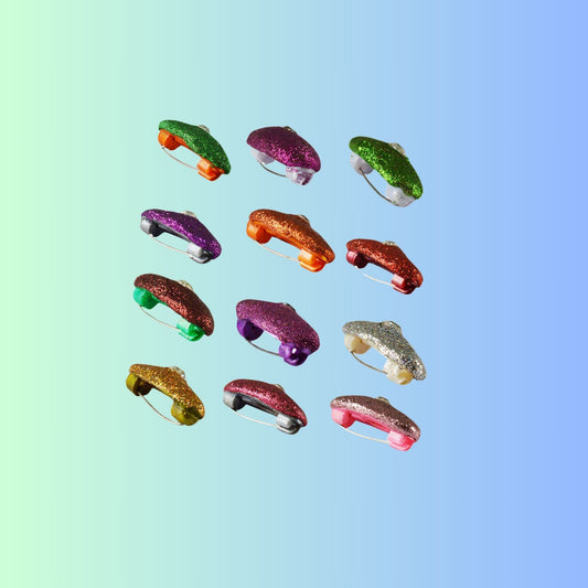 Multi Handmade Acrylic Brooch  Pack Of -12 (skubro652)